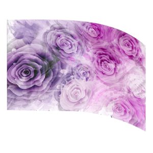 color guard flag with a Purple rose design with paint spatter
