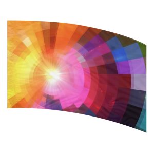color guard flag with a Colorful geometric sunburst design