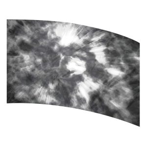 color guard flag with a Black, Grey, and White rain and clouds design