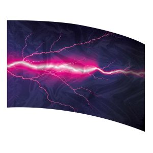 color guard flag with Hot Pink lightning on a Dark Purple Background