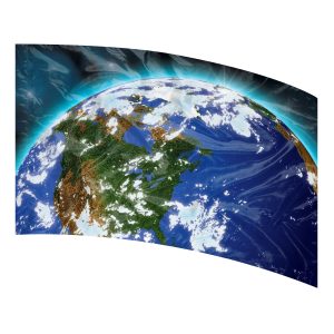 color guard flag with a Illustration of Earth from space