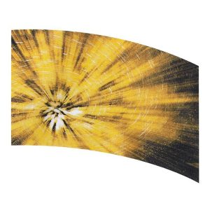 color guard flag with a Yellow and Black tie-dye design