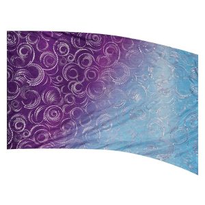 color guard flag with a Purple and Blue diagonal ombre gradient fade with Lavender Fused Metallic