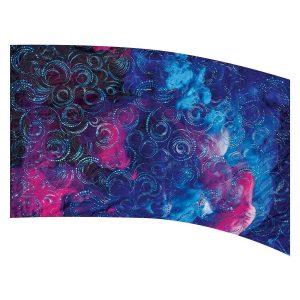 color guard flag with a Navy, Blue, Purple,and Fuchsia watercolor design with Blue Fused Metallic