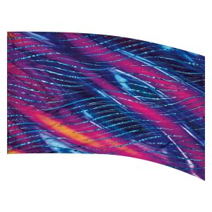 color guard flag with a Navy, Blue, Purple,and Fuchsia abstract design with Blue Fused Metallic