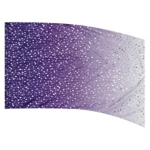 color guard flag with a Purple to White ombre gradient fade with Silver Fused Metallic