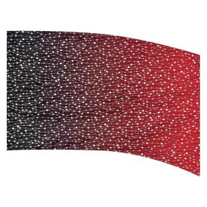 color guard flag with a Black to Red ombre gradient fade with Silver Fused Metallic