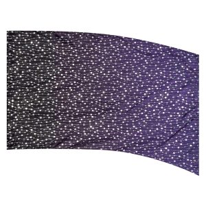 color guard flag with a Black to Purple ombre gradient fade with Silver Fused Metallic