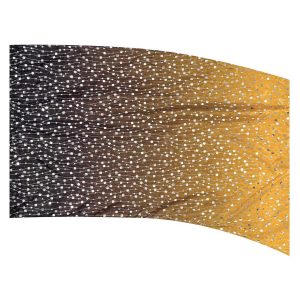 color guard flag with a Black to Gold ombre gradient fade with Silver Fused Metallic