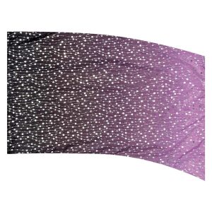 color guard flag with a Black to Lavender ombre gradient fade with Silver Fused Metallic