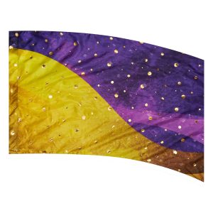 color guard flag with a Gold and Purple Wave Design with Gold Fused Metallic