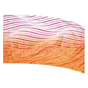 color guard flag with a White to Copper Ombre Gradient Fade with Fuchsia to Gold Ombre Wave Fused Metallic