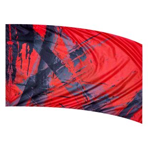 color guard flag with a Red, Black, and Grey Abstract Brush Stroke Design with Fuchsia Fused Metallic