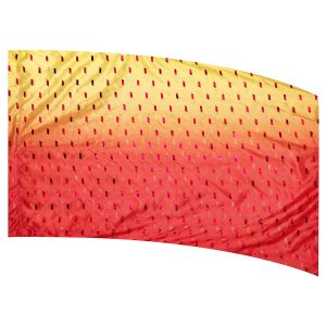 color guard flag with a Yellow to Red Ombre Gradient Red Fused Metallic