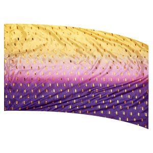 color guard flag with a Gold to Pink to Purple Ombre Gradient Gold Fused Metallic