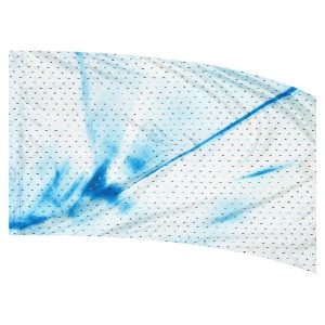 color guard flag with a White and Blue Abstract Flare Design with Blue Fused Metallic