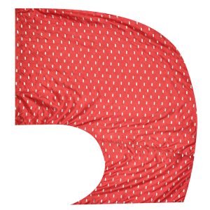 red solid-color color guard swing flag with silver fused metallic