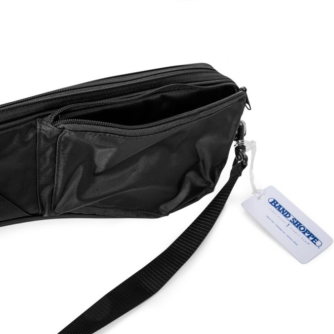 black padded color guard air blade bag with small pocket unzipped