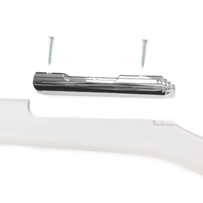 silver dsi replacement elite guard rifle bolt and screws being placed on white rifle