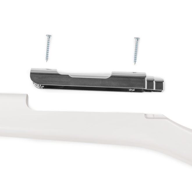 silver replacement endura ultra spin guard rifle bolt and screws being placed on white rifle
