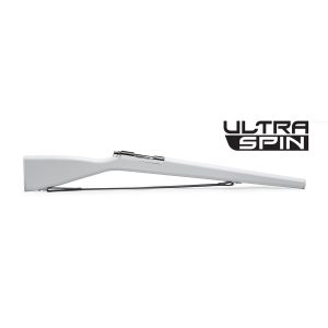 Ultra Spin 36" Color Guard Rifle silver bolt and black strap front view