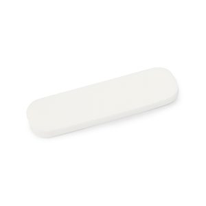 white polyethylene foam end pad for the ultra spin color guard rifle, front view