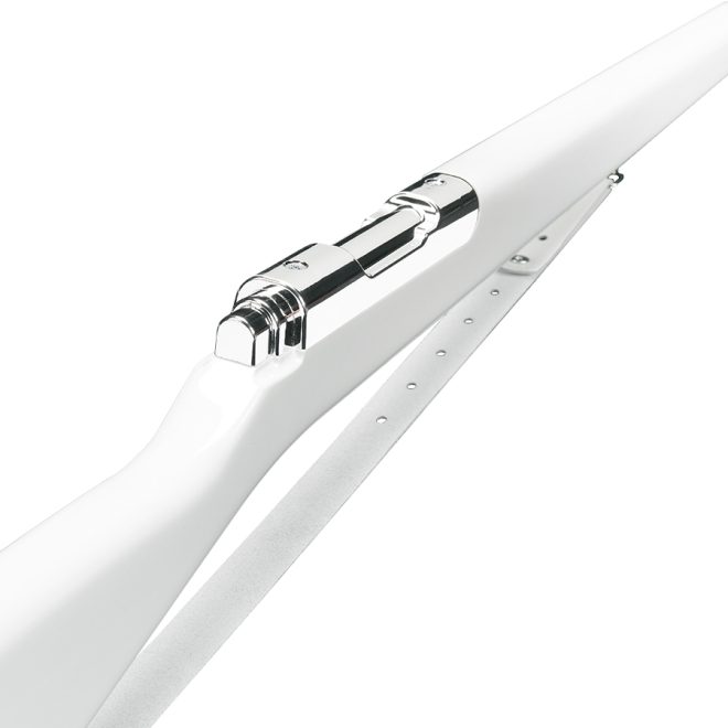 endura-drill-rifle silver bolt white strap top view