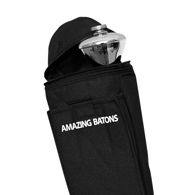 black the amazing baton bag unzipped with baton inside