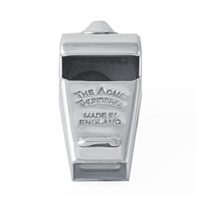 acme thunderer whistle silver under view