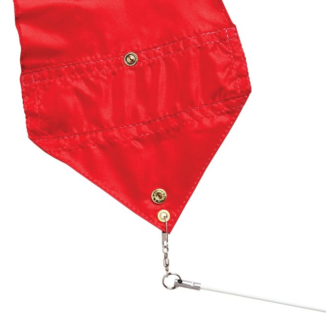 red lame action ribbon on rod