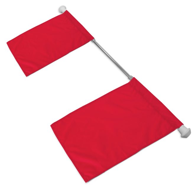 star line double twirling flag shafts with red flags