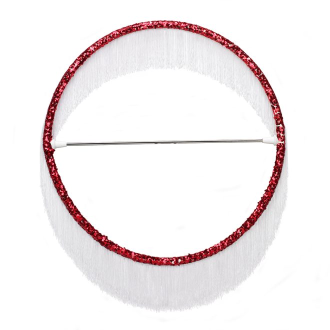 red star line hoop trim kit with white fringe on hoop