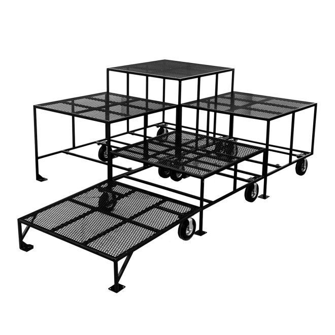 corps design portable stage box 2ft. five stages arranged with varying heights