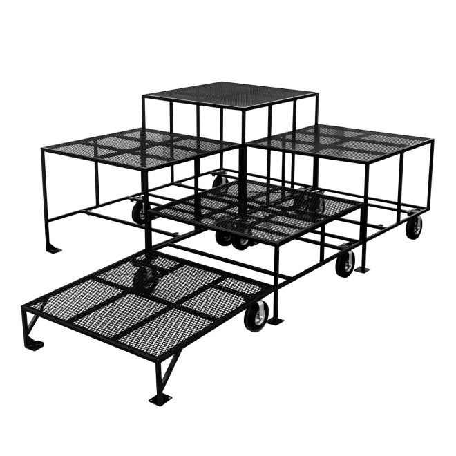 corps design portable stage box 3ft. five stages arranged in varying heights