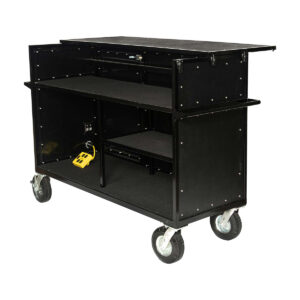 corps design Enclosed Synth Cart, back three-quarters view