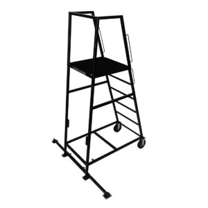 black Corps Design Elevate 6' Marching Band Podium, front left three-quarters