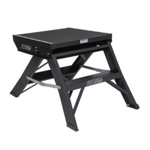 black jarvis 24 inch marching band podium, left three-quarters view