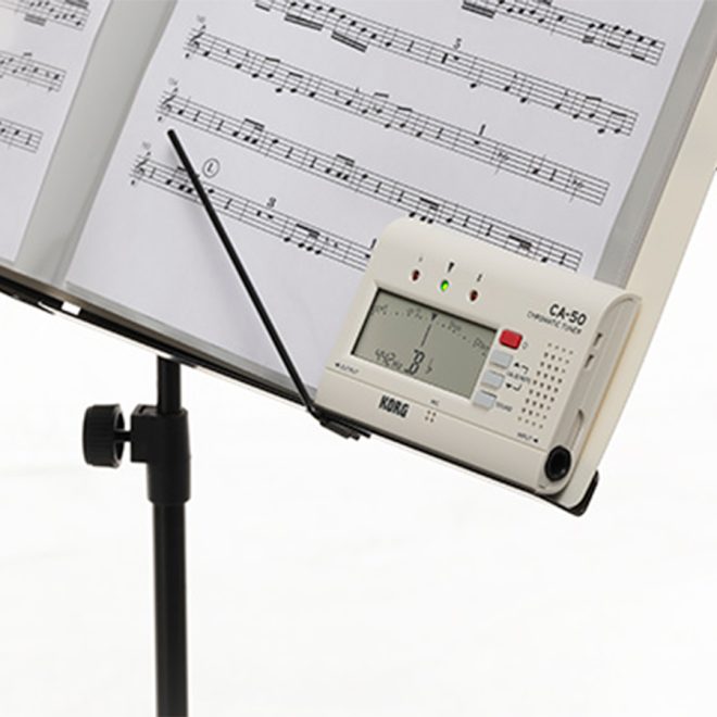 korg ca 50 chromatic tuner on music stand