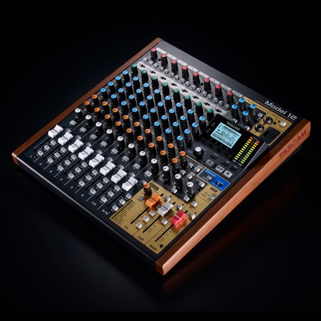 tascam model 12 sounder mixer top view