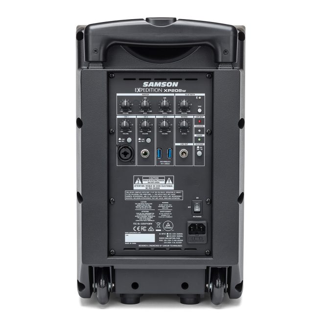 samson expedition xp208w portable pa back view