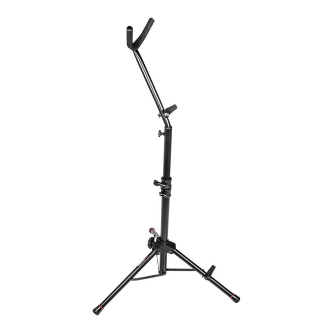 black gator tall stand for alto tenor saxophone side view