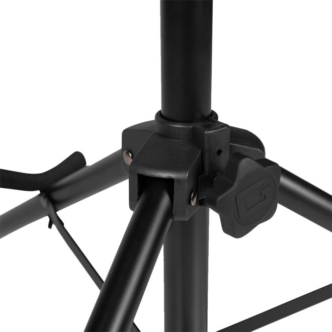 black gator tripod stand for standard size baritone sax close up of bottom height adjuster