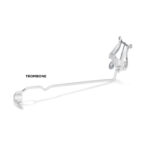 Lyre Baryton/marche Pour Trombone - Métal Plaqué Argenté, Longueur 29 Cm, Compatible Avec Tous Les Porte-partitions