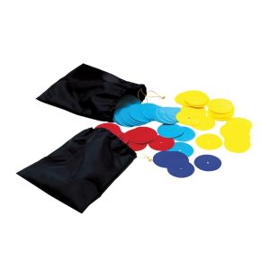 yellow, columbia, red, and royal assorted dsi drill markers with black bags