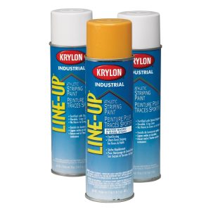 2 white and 1 yellow krylon line up athletic striping paint cans