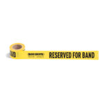 yellow reserved for band flagging tape roll partially unrolled with band shoppe logo