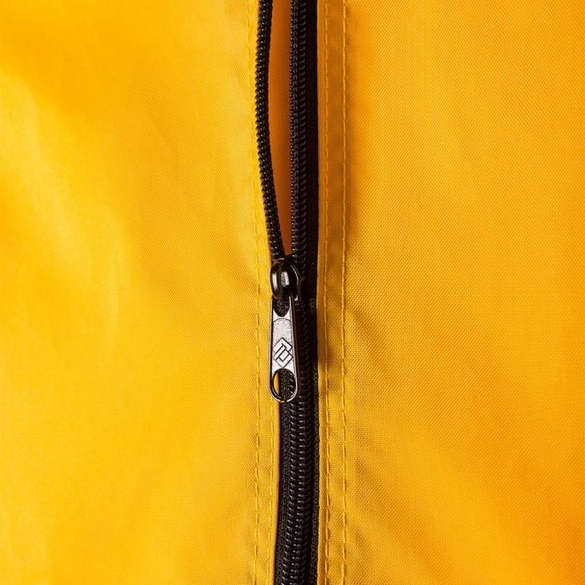 gold deluxe garment bag close up of zipper