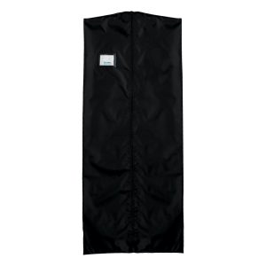 black nylon garment bag