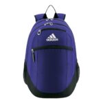 collegiate purple adidas striker 2 team backpack front view