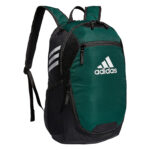 collegiate green adidas stadium 3 backpack front view
